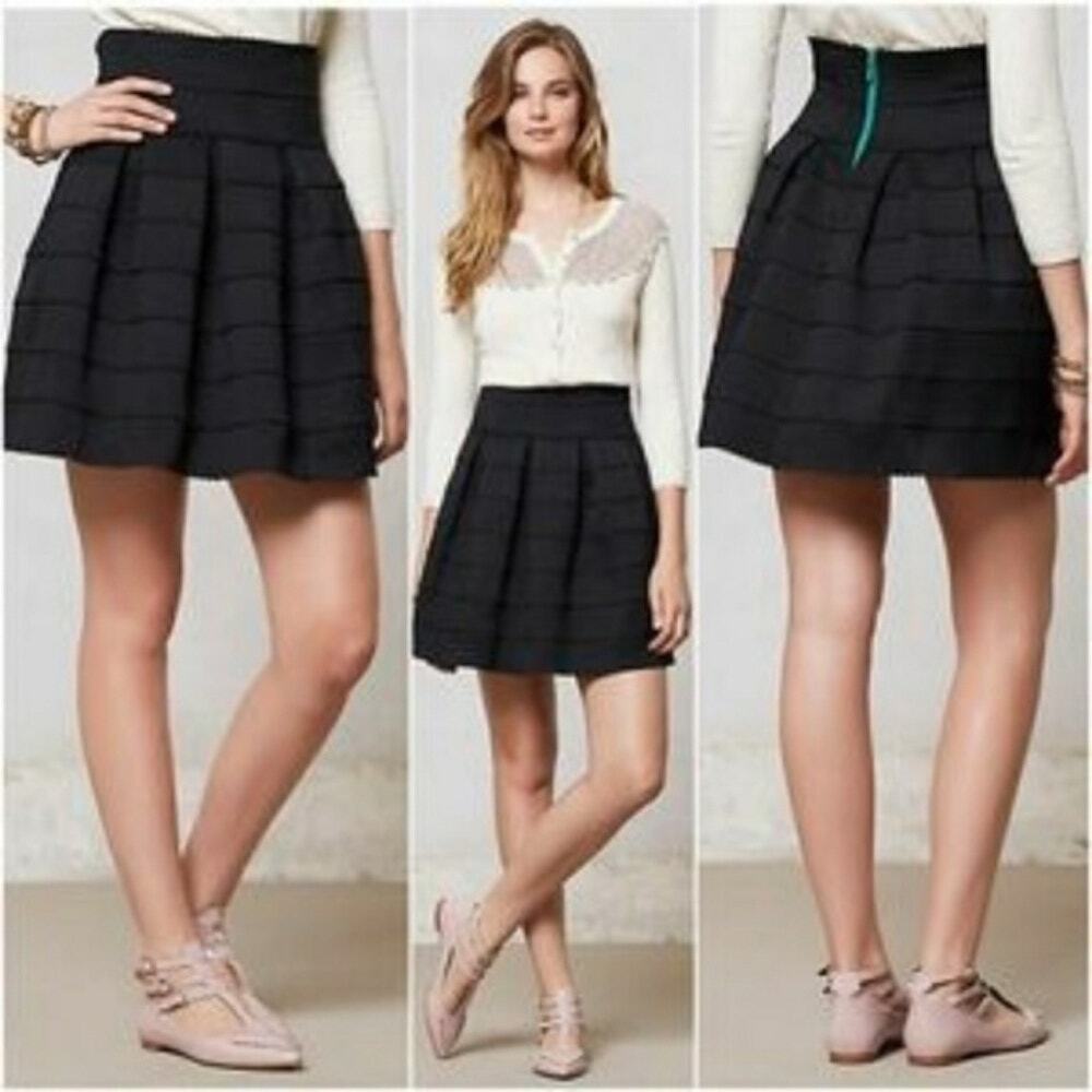 Anthro Girls From Savoy Textured Bell Skirt Full Parisian Capsule Women Med/Lrg
